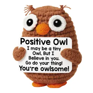 Super Soft Hand Knitted Owl Stuffed Animal, Cute Aesthetic Room Decor & Bag Charm, Skin Friendly Plush With Full Filling, Easy To Carry Everywhere, Great For Stress Relief Anxiety Relief, Ideal Birthday Gift For Girls Boys Friends Family