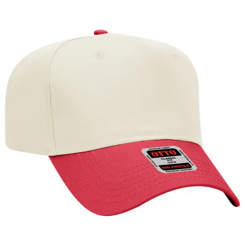 OTTO - Natural and Red 5 Panel Baseball Cap