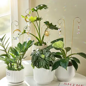 6 Pack Small Trellis for Potted Plants, Indoor Decorative Stakes, 13.5'' Metal Plant Stake Suncatchers, Home Window Garden Decoration