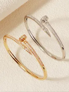 Fashionable Minimalist Bangle Bracelet, Fashion Jewelry for Party, Daily Clothing Decor, Trendy All-match & Exquisite Jewelry for Birthday Gift