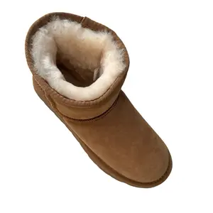 Winter Boot - Cozy Shearling Lined Suede Ankle Boots for Cold Weather Comfort