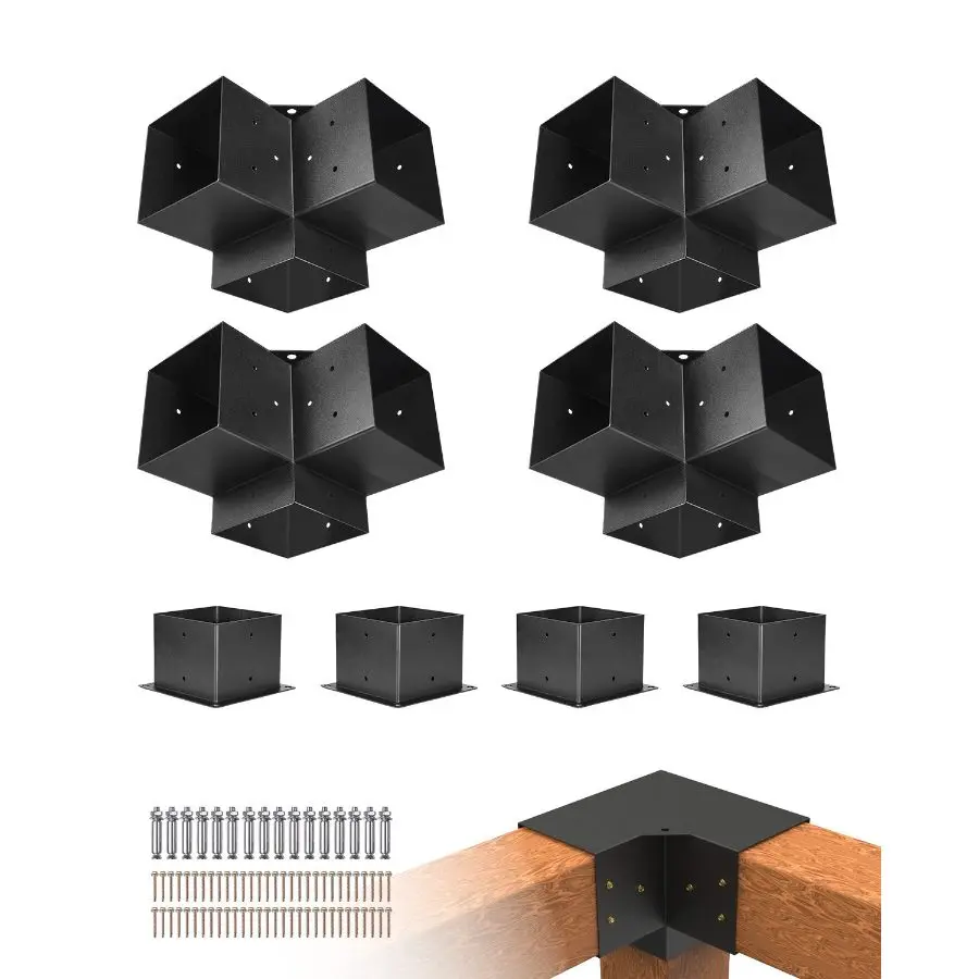 8 Pcs/3-Way Brackets/6x6 inch