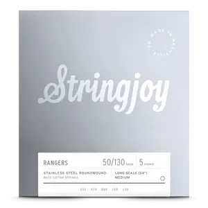 Stringjoy 50-130 Long Scale 5 String Medium Gauge Rangers - Stainless Steel Bass Guitar Strings