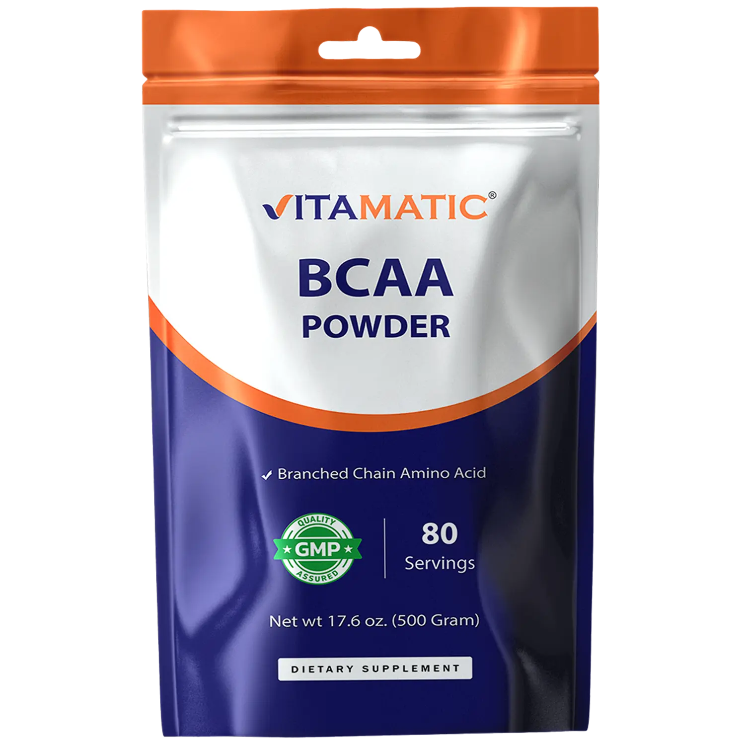 Vitamatic BCAA Powder 2:1:1 Instantized Branched Chain Amino Acid 6000 mg per Serving L-Leucine L-Isoleucine & L-Valine Unflavored Supports Fitness & Active Lifestyle 500 Gram