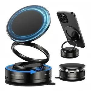 Power Car Smartphone Holder, Magnetic Design, 360 Degree Rotation, Compatible with iPhone and Android, Essential Car Accessory
