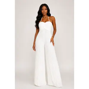 Heatwave Halter Pleated Jumpsuit