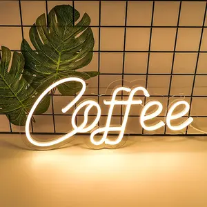 15*6.8 Inch Coffee Neon Sign Warm White LED Light for Coffee Bar Accessories Cafe Coffee Shop Station Decor Wall Art