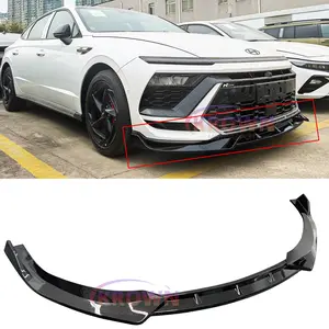 FOR 2024-2026 HYUNDAI SONATA N-LINE GLOSS BLACK V STYLE FRONT BUMPER LIP SPLITTER