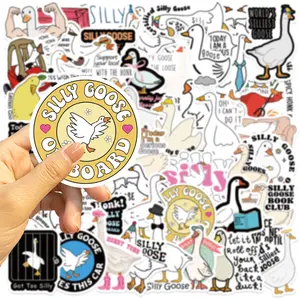 Silly Goose & Capybara Cute Waterproof Vinyl Stickers Bundle for Laptops Water Bottles Phone Cases Scrapbook DIY Decor