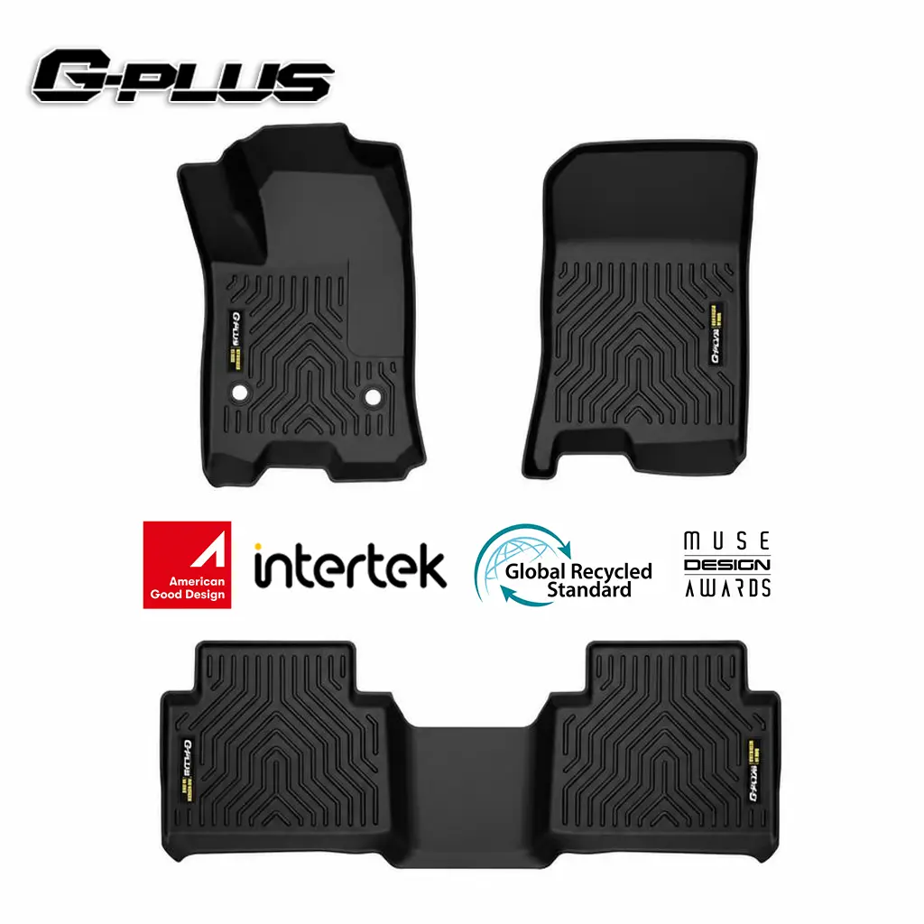 G-PLUS TPE Floor Mats Fit Chevy Colorado GMC Canyon Crew Cab 2023-2025 | All Weather Protection,Non-Slip,Custom Fit Floor Cargo Liners Accessories,TPE Full Coverage,1st & 2nd Row,Black