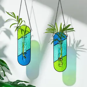 Stained Glass Propagation Wall Hanging: Spring Propagation Station Planters for Window Decor - Propagation Tubes Terrarium Unique Plant Lover Gift