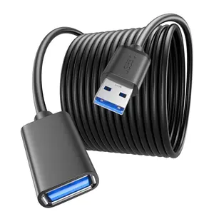 USB Extension Cable 15 ft, Type 3.0 A Male to Female Extender Cord with 5Gbps Data Transfer & Charging, USB-A Extension Active cable for Webcam Mouse Keyboard Security Camera Printer Flash Drive