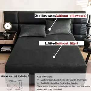 2pcs/3pcs Warm Solid Color Mattress Protector & Fitted Sheet Set – Includes 1 Deep Pocket Fitted Sheet + 2 Pillowcases, Soft Noiseless Breathable & Stain-Resistant, Machine Washable, Ideal for Bedrooms, Guest Rooms, Apartments, Dorms, Bed Sheets Set