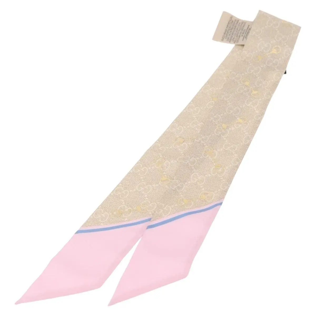 Pre-owned JP 148546M GUCCI Scarf Silk Old GUCCI Beige Pink 663719