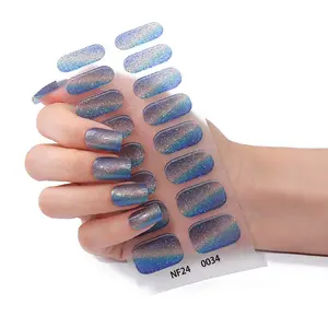 16pcs Gradient Cat Eye Gel Nail Strips, Self-Adhesive Full Set, UV Lamp Required, Easy to Apply and Remove, DIY Nail Art for Women and Girls