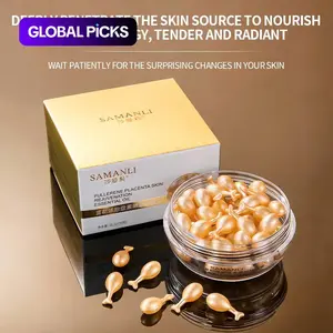Placenta Skin Rejuvenation Essence, Anti Aging Concentrate, 1 Box Moisturizing Facial Serum, Hydrating Facial Skin Care Treatment for Daily Use, Skincare Serum Capsules, Brighten Even Serum Face Serum #GLOBAL PICKS