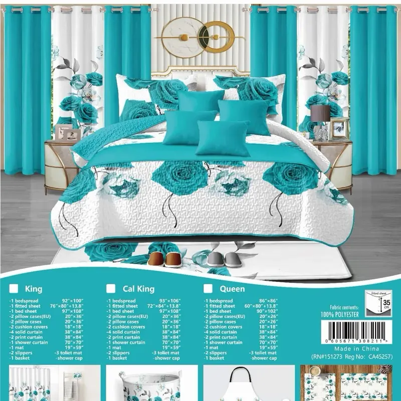 31 PCS BED SPREAD SET KING SIZE please select your favorite color