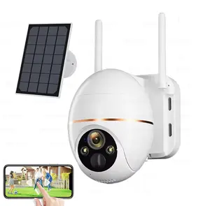 EseeCloud 5MP 4G LTE Solar PTZ Security Camera with Full-Color Night Vision & Auto Tracking 10800mAh Solar Panel IP66 Weatherproof PIR Detection Cctv