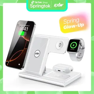 Upgraded Wireless Charger Station for Apple Devices,Wireless Charger Stand for iPhone 12-16series,Apple Watch and AirPods(18W Adapter Not Included)