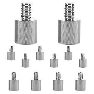 5 Core Mic Stand Adapter 12 Pieces 5/8 Female to 1/4 Inch Male Screw Thread Conversion Connector Camera Aluminium