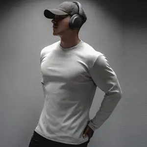 Long Sleeve Shirt Boyfriend Style Men, Muscle Fit Activewear Sports T-Shirt Gym Clothes