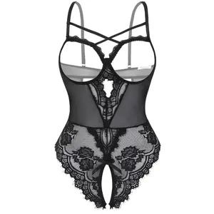 Avidlove Women's Lingerie One Piece Bodysuit Floral Lace