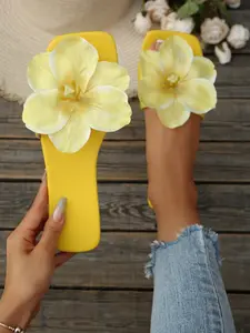 Women's Summer Flat Sandals, Square Toe PU Bow Design, Casual Outdoor Shoes for Dating Shopping Parties Beach Vacation Home Footwear