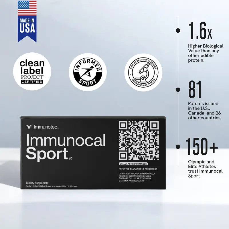 Immunocal Sport Nitro-Whey Protein Powder for Adult Athletes - 30 Servings, Edible Dietary Supplement for Muscle Recovery & Energy Support, Sugar-Free, Amino-Rich, Lactose-Friendly, Magnesium Citrate with Beetroot & Tart Cherry, Protein Shake Compatible
