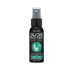 DUDE Bombs Forest Fresh Toilet Spray with Pine and Cedarwood Essential Oils, 2.5 oz Spray Bottle