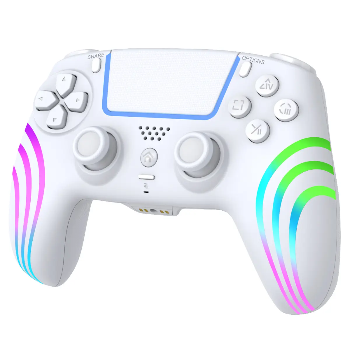 Wireless Bluetooth Gamepad - Gaming Console Accessory, Wireless Controllers for PS4/PS5 Series/PC, Color Changing Rainbow RGB LED, Hall-Effect Triggers, Programmable Back Buttons, 3.5mm Audio Jack, Vibration, Black Friday Gift for Family
