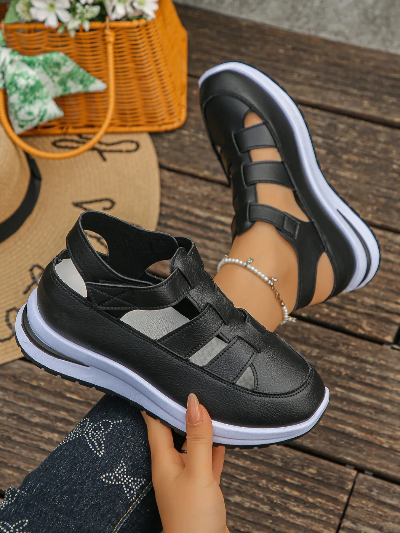 New Summer Sports Style Roman Sandals for Women, Soft PU Leather, Breathable, Thick Sole, Anti-Slip, Non Slip Sandals, Casual Footwear, Sporty Sandals, Strapy Sandals, Summer Outdoor Sandals
