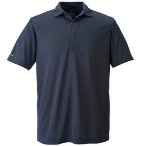 PAGE and TUTTLE Mens Solid Heather Short Sleeve Shirt Golf Casual Casual - Blue
