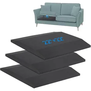 Sofa Cushion for Sagging Couch – Trapezoid 40D Firm Foam Inserts, Seat Repair Pads to Lift and Sunken Furniture, Easy No-Tool, Black 3PCS