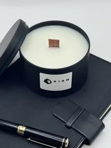 KIAN Pumpkin-Wood Men's Candle - Hand Poured Soy Wax with Wood Wick - Unique Aromatic Experience for Any Occasion Decor