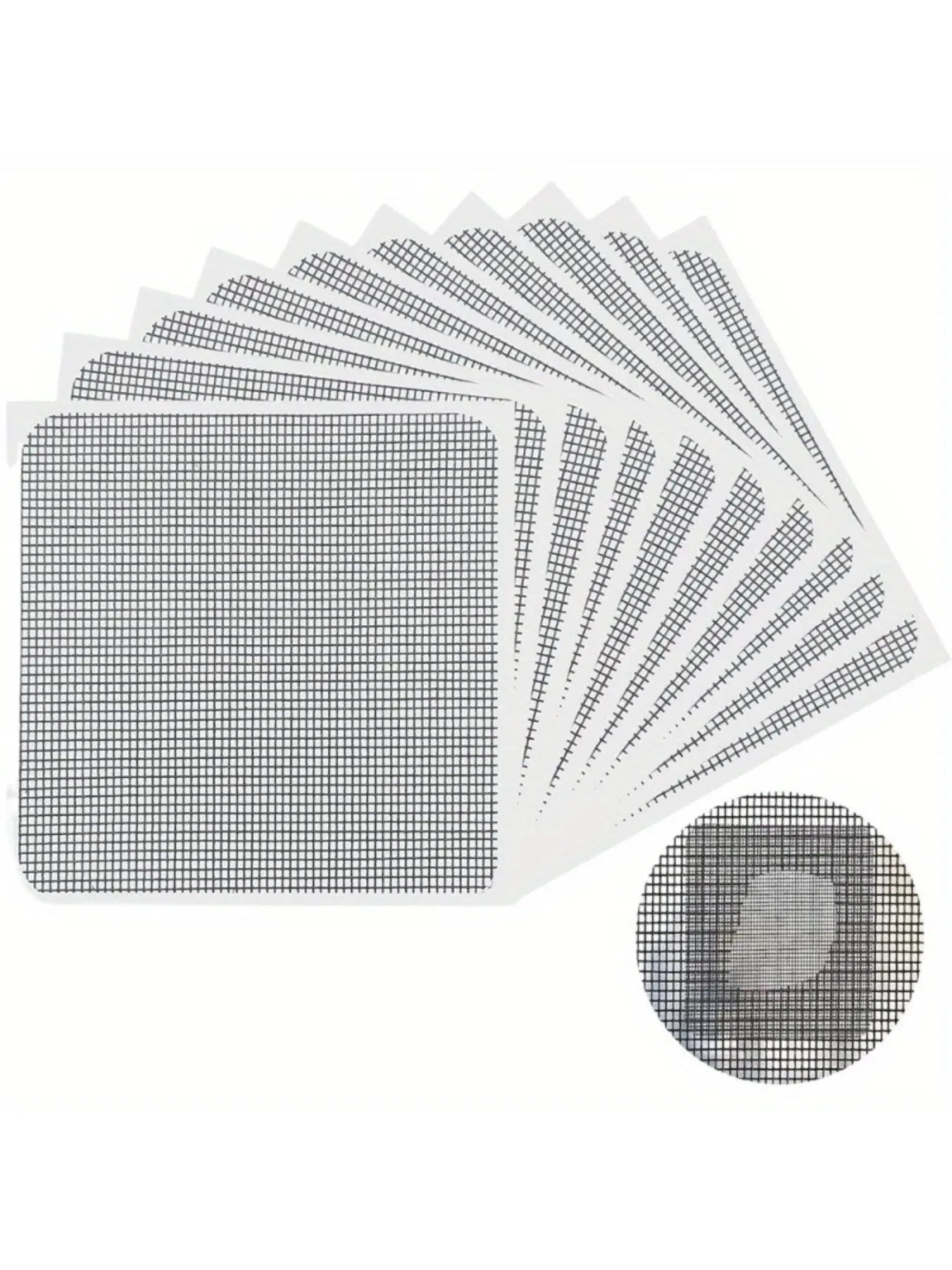 10pcs Window Screen Repair Patch Kits, Squares, Strong Adhesive Mesh Tapes, for Fixing Door and Window Screen Tears and Holes, Home & Outdoor Use, Durable Material, Window Repair Tool