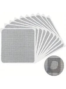 10pcs Window Screen Repair Patch Kits, Squares, Strong Adhesive Mesh Tapes, for Fixing Door and Window Screen Tears and Holes, Home & Outdoor Use, Durable Material