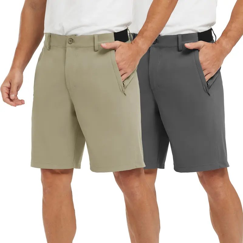 2 PACK GOPUNE Men's 9'' Golf Work Shorts Stretch Waistband Quick-Dry Fit Hiking Casual Business Dress Athletic Mens Lightweight Pants 3 Pockets Summer fashion style 【Plus Size,32-46】#swimweek #outdoorfun #fathersdaygift