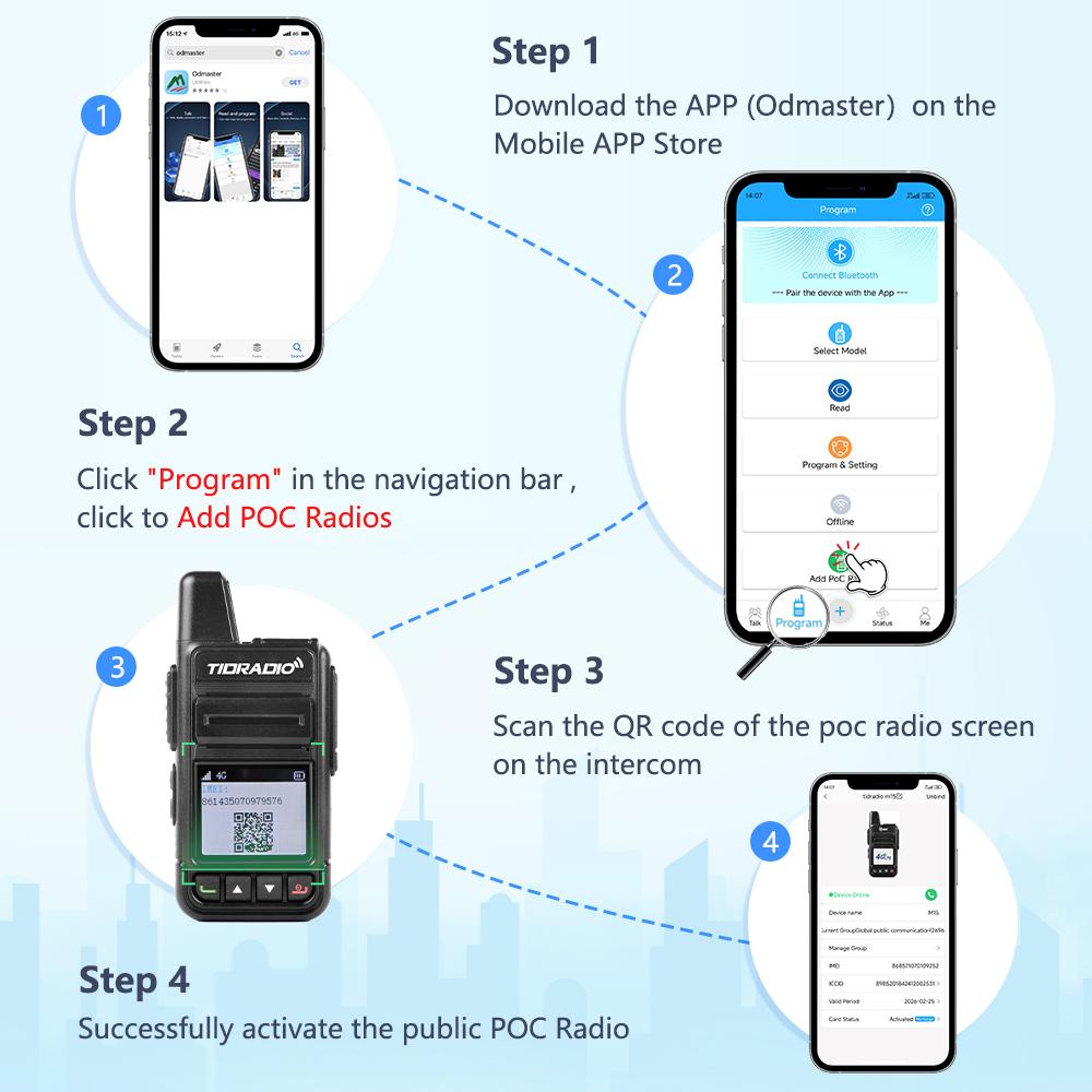 TIDRADIO TD-M15 Global POC Radio with 1 Year SIM Card Walkie Talkie Long Range 4G Network 2 Way Radio 5000 KM for Hiking and Camping 3000mAh Battery Clear Audio 4G Signal