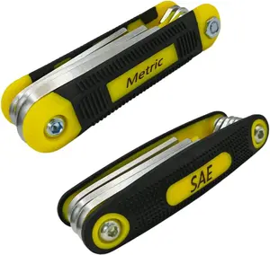 17- Folding Allen Wrench Set | Metric & SAE Sizes | 2-Pack Portable Hex Tool for  Repair & Professional Use