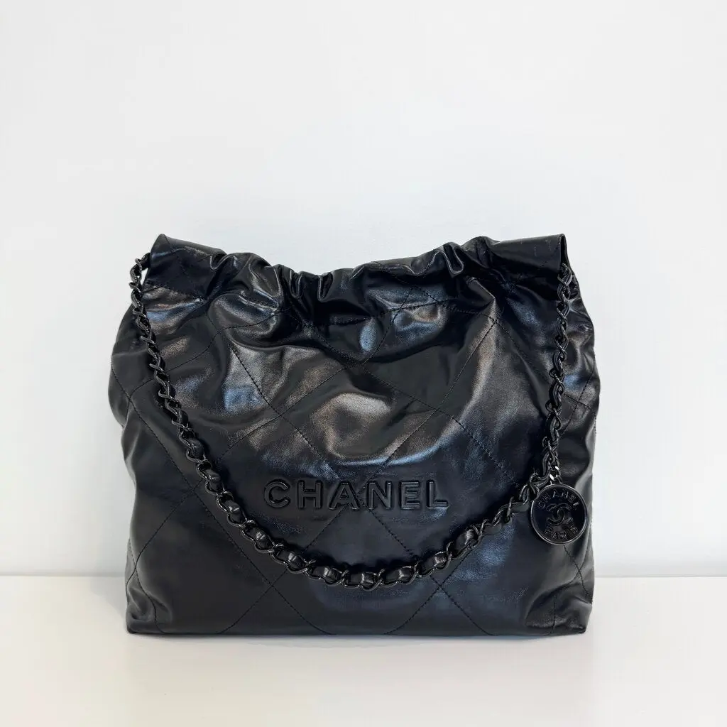 Pre-owned CHANEL Italy tote bags Black 22 Hobo Bag