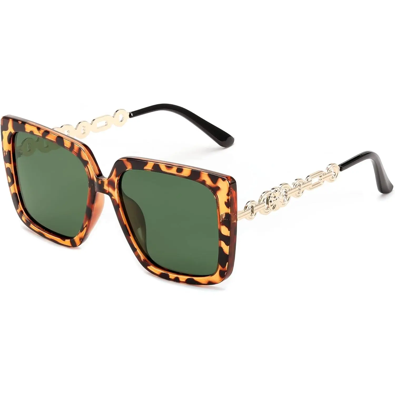 Leopard Frame Dark Green Lens