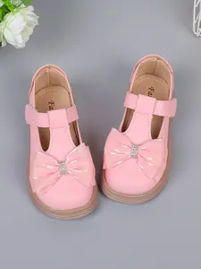 Girls' Bow Flat Shoes, Soft Rubber Sole, Cute PU Upper, Spring & Fall Fashion, Comfortable Daily & Performance Wear, Bowknot Design Flats