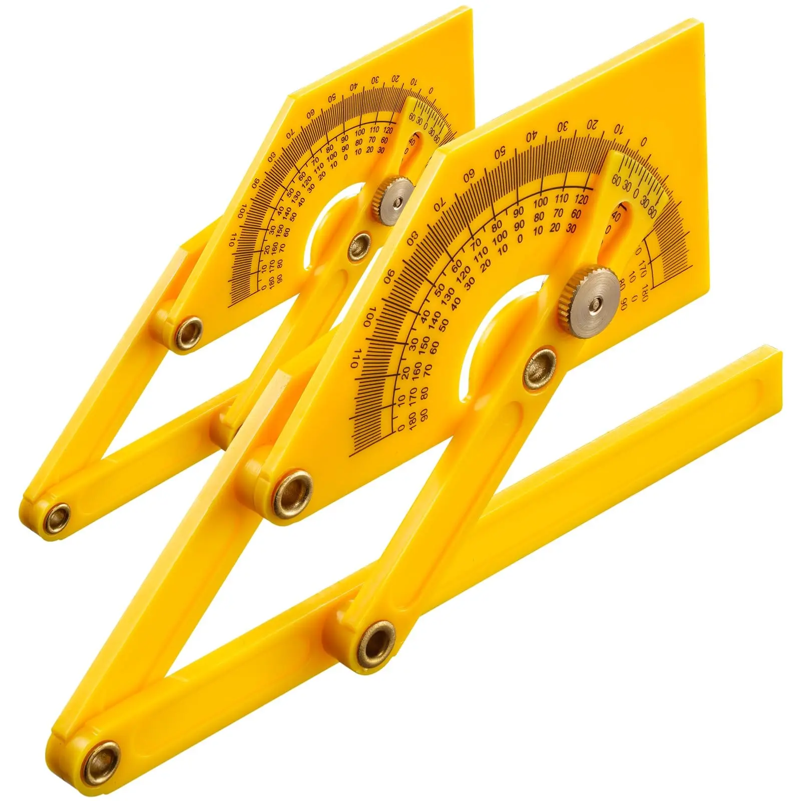 GJANSH 2 Pcs Protractor Angle Finders, Adjustable Protractors 0°-180° with Locking Nut(for Exterior, Interior, Bevel Angles), Portable Angle Measurement Tools for Carpenters & Woodworking Hobbyists & DIYer