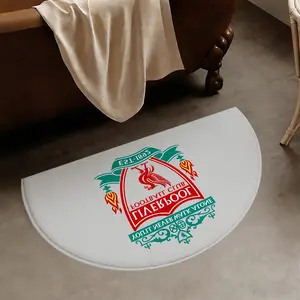 Liverpool Fan Exclusive Rug Team Logo + Ynwa Slogan, Flannel Absorbent Non-Slip, Multi-Scene Use, Premier League Theme Decor