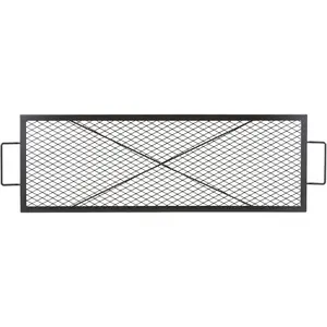 VEVOR X - Marks Fire Pit Grill Grate, Round Cooking Grate, Heavy Duty Steel Campfire BBQ Grill Grid with Handle and Support X Wire, Portable Camping Cookware for Outside Party Gathering, 30 Inch BlackVEVOR Super Brand Day