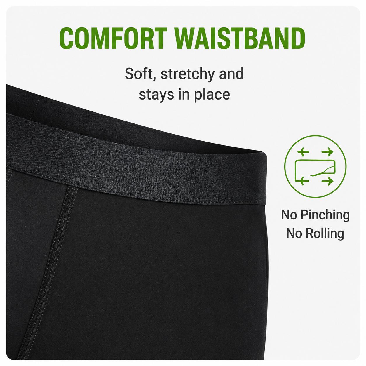 {Buy 7 Get 7 Free} Men's Classic Bamboo Fiber Boxer Briefs Pack - Open Crotch, Mid-Rise, Long Leg, Breathable Menswear Underwear for Father, Outdoor, Day Use, All-Season Daily Wear, Plain