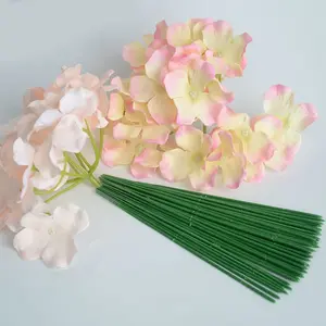 50pcs Artificial Flower Stems Hydrangea Faux Roses Peony 17cm Long Silk Flowers Realistic Lifelike Bendable Stem for DIY Wedding Bouquet Home Decor Vase Arrangement Party Supply