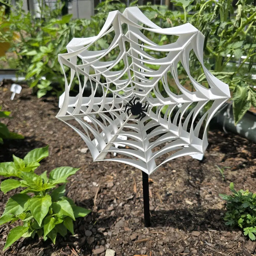 Spinning Spider Web Windmill – 3D Printed Garden Decor Wind Spinner