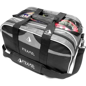 Double 2 Ball Tote Plus Clear Top Bowling Bag with Large Separate Compartment for Bowling Shoes Up To US Mens Size 15 or Accessories