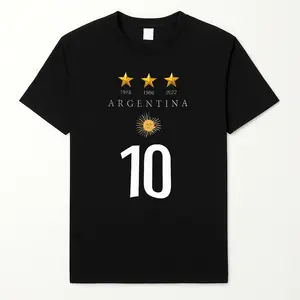 Women's Argentina 10 Graphic Print T-Shirt - Casual Crew Neck Short Sleeve, Medium Stretch Fabric, All-Season Comfort, Perfect for Summer Outfits, Made in US, Breathable Material